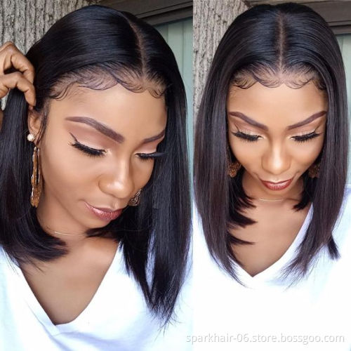 Straight Bob Wigs Indian Human Hair Lace Front Closure Short Bob Wig Wholesale Straight Human Hair Bob Raw Indian Wigs
